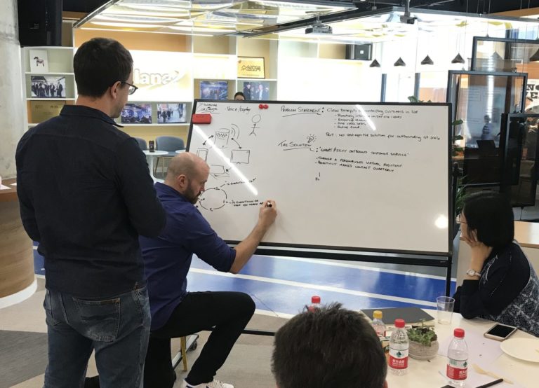 Sønr in China with a client workshopping
